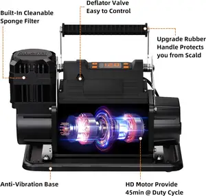 ปั๊มลม12V ทั้งหมดพร้อมแผงควบคุม LCD เพื่อกำหนดแรงดันเป้าหมายที่เติมลม7.06CFM 150PSI สำหรับ OVERLAND & Heavy