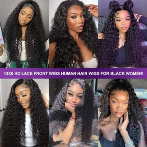 Perruques Lace Front sans colle en cheveux humains vierges vietnamiens bruts, alignés sur les cuticules, bouclés profondément, densité 200, <span class=keywords><strong>pour</strong></span> femmes noires, vente en gros - Product Image 5