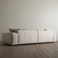 Sofá Modular Zayshine Estilo Nórdico Moderno Wabi-Sabi, Sofá de Lino para Sala de Estar, 1 Sofá de 3 Plazas, Lavable, Tipo Tofu, para Apartamento o Villa