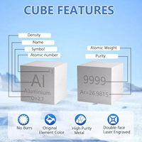 Cube de densité en aluminium de haute précision 10x10x10mm avec impression par découpe