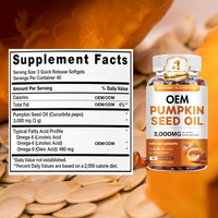 Capsules de Gélules d'Huile de Graines de Citrouille et de Palmier Nain OEM – Compléments Alimentaires à Base de Plantes pour Adultes, Antioxydant, Santé de la Prostate, Soutien Urinaire Quotidien (2 gélules)