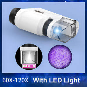 子供用60-120Xミニポケット顕微鏡LEDライト付き学生用バッテリー駆動ハンドヘルド光学顕微鏡おもちゃ - Product Image 3