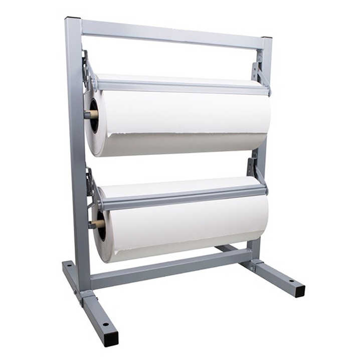 JH-Mech Roll Paper Rack Cutter 2 Tier Durable Gray Baked Powder Coat ...