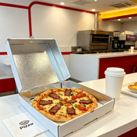 Boîte de rangement pour pizza en aluminium laminé, imperméable et résistant à la graisse, avec logo personnalisé SP3146, 10, 11, 12, 14, 16 pouces, boîte à pizza thermique