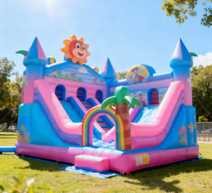 <span class=keywords><strong>Toboggan</strong></span> aquatique gonflable double piste et trampoline pour parcs aquatiques, en PVC, marque Kids Camp - Product Image 3