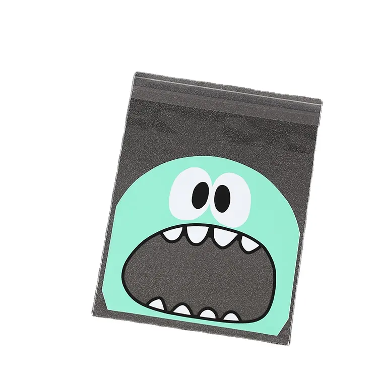 Opp autoadesivo little monster cookie food bag campione di gioielli borsa piccola di prova di sapone fatta a mano