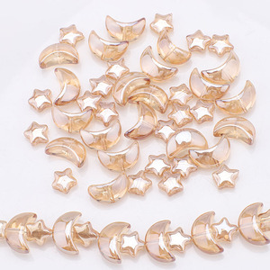 Cuentas de estrella de <span class=keywords><strong>luna</strong></span> de cristal de oro ámbar Zhubi, collar de cuentas DIY, pulsera, cuentas de cristal de cuarzo de varios colores para la fabricación de joyas - Product Image 2