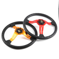 Universel JDM 350mm PU JDM voiture de course volant PU Deep Dish drift Sport