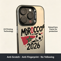Coque de téléphone antichoc en TPU mat avec motif drapeau de football du Maroc MSH0926041206 pour iPhone 17 16 15 14 13 Pro Max