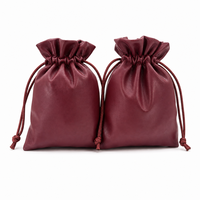 Pochette à cordon en cuir PU personnalisée, sac à bijoux en similicuir pour montre, collier, emballage cadeau de luxe