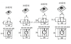 Écrous coulissants en T pour <span class=keywords><strong>profil</strong></span>és en aluminium, série M3 M4 M5 M6 M8 M10 20 30 40 45 - Product Image 6