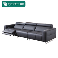 Sofá reclinable giratorio de 2-3 plazas moderno con reposapiés extensible marco de madera de cuero genuino para sala de estar de cine en casa