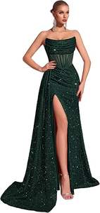 Abito da donna sexy senza spalline per invitati a matrimoni, feste, balli, abito da sera formale. - Product Image 3