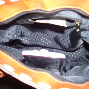 Sac fourre-tout tendance en PU fait main avec motif floral, design orange et noir pour un usage quotidien - Product Image 5