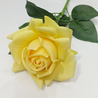 J-12204 Neues Design Weiße Rote Real-Touch-Rosen Handbemalte Real-Touch-Rose Dunkelrosa und Weiß Schattierte Rose Künstlich