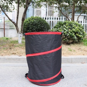 Eco-Friendly Oxford Collapsible Trash Bag Black Reusable Pop-up Leaf Bag for Patio Garden Waste - Product Image 1
