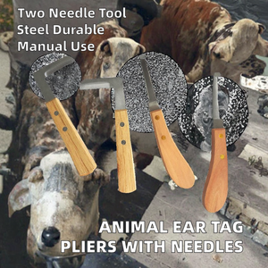 Pinza y Aplicador de Acero Inoxidable Veterinario Clase I para Etiquetas de Oreja de Animales con Dos Agujas para Uso en Ganado, Herramienta de Etiquetado - Product Image 2