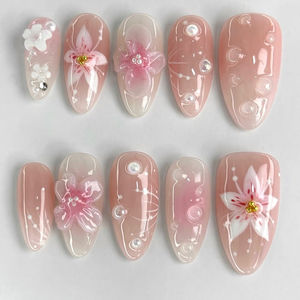 Venta caliente 3D flor <span class=keywords><strong>de</strong></span> cerezo hecho a mano Prensa en <span class=keywords><strong>uñas</strong></span> <span class=keywords><strong>precio</strong></span> al por mayor alta calidad 10 Uds <span class=keywords><strong>uñas</strong></span> <span class=keywords><strong>postizas</strong></span> para decoración <span class=keywords><strong>de</strong></span> <span class=keywords><strong>uñas</strong></span> - Product Image 6