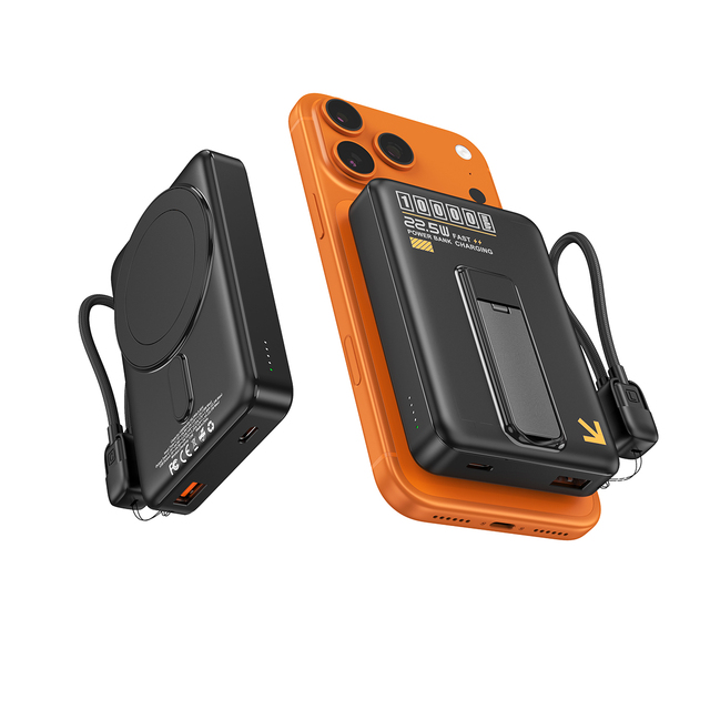 Folding Stand Slim Magnetic Power Bank 5000mAh OEM Fast Charging Wireless Portable Power Banks