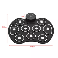 Batterie électronique enroulable de haute qualité avec 9 pads en silicone pour enfants et débutants