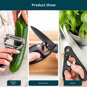 Professional Chef <b>Knife</b> <b>Set</b> Stainless Steel Kitchen <b>Knives</b> Sharpener Scissor Peeler Kitchen <b>Knife</b> <b>Set</b> for Cutting - Product Image 5