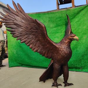 Scultura d'arte 3D personalizzata a grandezza naturale per esterni, aquila/gufo intagliata con stampa digitale in metallo bronzo per decorazione domestica a tema animale - Product Image 3