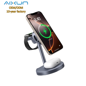 Productos de Tendencia <span class=keywords><strong>en</strong></span> 2026: Soporte de Carga Inalámbrico Magnético 3 <span class=keywords><strong>en</strong></span> 1 con Ángulo Ajustable para Teléfono, Auriculares y Reloj - Product Image 1