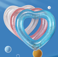 Bouée de piscine gonflable en PVC écologique en forme de cœur pour femmes adultes, idéale pour l'été et la plage, pour s'amuser