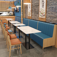 Hunan Restaurant-Sitzgruppe mit Sofa und Esstisch für Milchtee-Läden und Schnellrestaurants, Massivholz im Chinesischen Stil