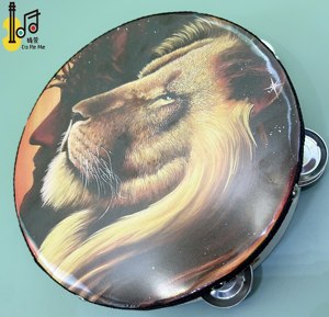 Tambourin lion personnalisé de 8 pouces 10 pouces instruments de musique à main en bois tambourin à <span class=keywords><strong>percussion</strong></span> pour adultes <span class=keywords><strong>tambour</strong></span> en bois - Product Image 2