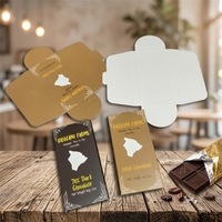 Boîte d'emballage en carton alimentaire pour chocolat, structure à verrouillage par pression, sans adhésif, pour barres de chocolat noir et blanc, design personnalisé