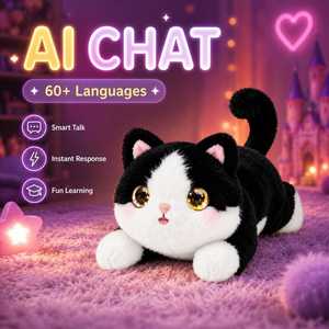 หุ่นยนต์เพื่อนคู่ใจอัจฉริยะ XDT AI Plush Desktop Emotional Support Robot  แมวพูดได้ แสดงอารมณ์ด้วยดวงตา ตอบสนองต่อการสัมผัส จากกวางตุ้ง - Product Image 2
