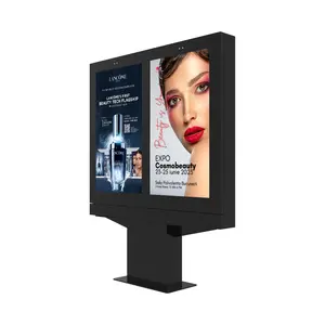 55英寸双屏户外数字驱动通过菜单板防水液晶广告数字标牌和显示器