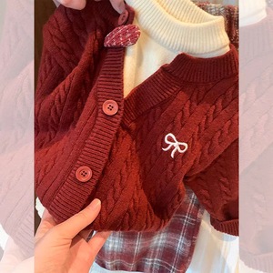 Child Star Circle Girls Knitted Sweater Set Thick Warm Full Sleeve Autumn Winter Preppy Style Pants Set - Product Image 4