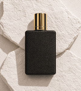 Perfume de Lujo en Botella de Vidrio con Tapa Redonda Dorada con Patrón de Cuero Repujado, Atomizador, 30ml 50ml 100ml, para Europa - Product Image 5