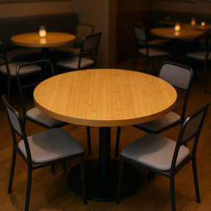 Plateau de table rond minimaliste en bambou de 31,5 pouces pour restaurants, mobilier commercial écologique - Product Image 2