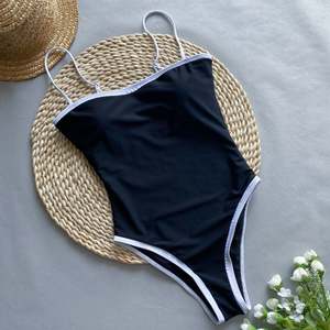 Traje de baño modesto personalizado en 3D, de una pieza, con cuello halter, ribete festoneado, cobertura completa, espalda recortada, ropa de playa para mujer - Product Image 2