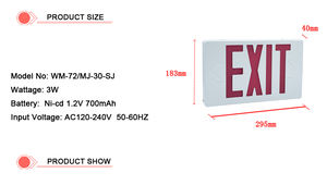 Señal de salida de emergencia LED de <span class=keywords><strong>precio</strong></span> al por mayor, montaje en superficie de luz, señal de salida roja o de <span class=keywords><strong>codicia</strong></span>, iluminación de emergencia LED de lucha contra incendios - Product Image 5