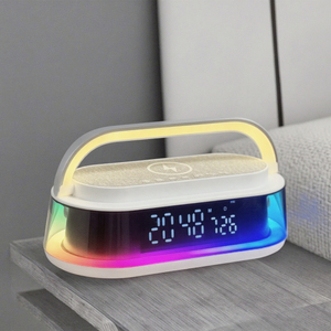 15W Nhanh Chóng Sạc Tốc Độ Không Dây Đa Chức Năng Sạc Thông Minh PC Ánh Sáng Đồng Hồ Báo Thức Sạc Không Dây Điện Thoại Di Động Đồng Hồ - Product Image 1