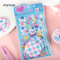 Joytop – Kit de bricolage pour enfants : autocollants en PET découpés à la forme, écologiques, avec logo de dessin animé, paillettes, 4 motifs, en gros