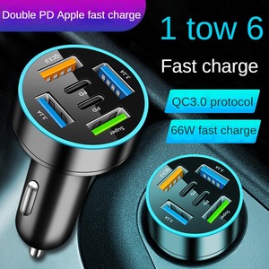 4 5 6 8端口100w 66w通用串行总线车载充电器快速充电发光二极管数字显示器Qc3.0 Pd 20w C型车载电话充电适用于苹果三星 - Product Image 4