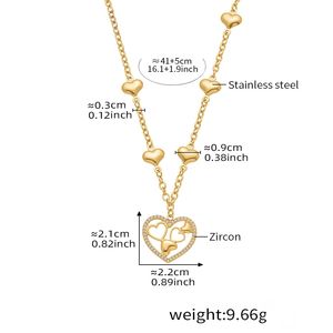 Zarif Trendy paslanmaz çelik altın kaplama büyük kalp şeklinde içi boş kolye kolye bağlantı köprükemiği çevre dostu yapılmış - Product Image 6