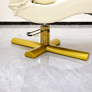 ชุดเตียงต่อขนตาหรูหราทรงโค้งรูปตัว S พร้อมฟองน้ำเมมโมรี่โฟมคุณภาพสูง โต๊ะทำทรีทเมนท์หน้าแบบสปา โครงสีทอง เก้าอี้เสริมสวย เตียงทำทรีทเมนท์ - Product Image 6