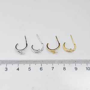 22392DIY Boucles d'oreilles simples en argent, perles de 5-8 mm, accessoires en argent S925, plateau vide pour créations d'accessoires en perles - Product Image 4