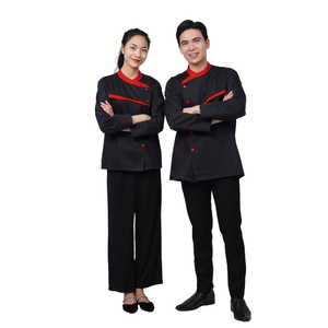 เสื้อเชฟครัวแบบยูนิเซ็กซ์พร้อมผ้ากันเปื้อน ชุดยูนิฟอร์มพนักงานร้านอาหาร จากผู้ผลิต - Product Image 3