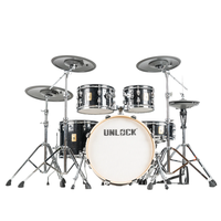 Kit de batterie électronique professionnel UNLOCK OEM CGL-ONE-B compatible Roland, avec peaux de batterie en mesh silencieuses double couche de luxe (cymbales 10-22 pouces)