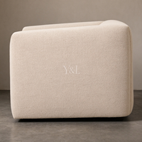 Fauteuil pivotant en tissu, design moderne, carré et incurvé, pour salon, hôtel, salle de séjour