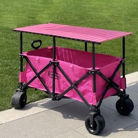 Chariot de camping pliable pour extérieur, table mobile pliante grande taille pour marché nocturne, hauteur réglable, capacité de charge 200 kg, en métal