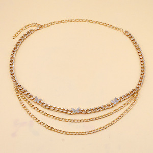 Cadena corporal de moda con múltiples capas en forma de corazón, cadena de cintura de aleación de zinc para fiestas, para mujeres - Product Image 3