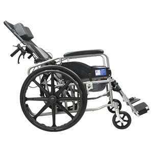 Jinwang Hydraulic Reclining Folding Wheelchair With <b>Commode</b> For Elderly And Senior Citizens Lightweight Manual <b>Chair</b> - Product Image 3